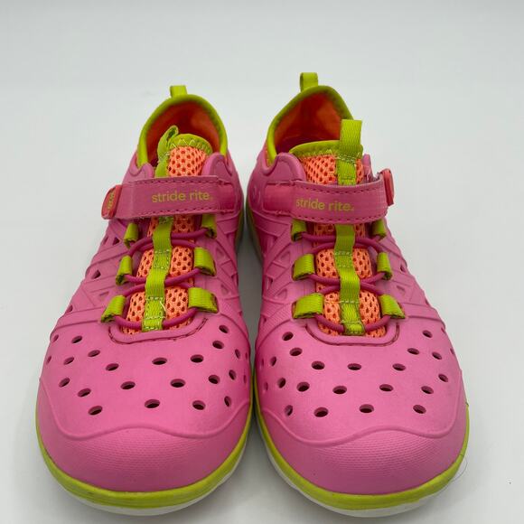 STRIDE RITE Made 2 Play Phibian Girls Water Shoes Pink Elastic Closure M2P - Picture 1 of 9